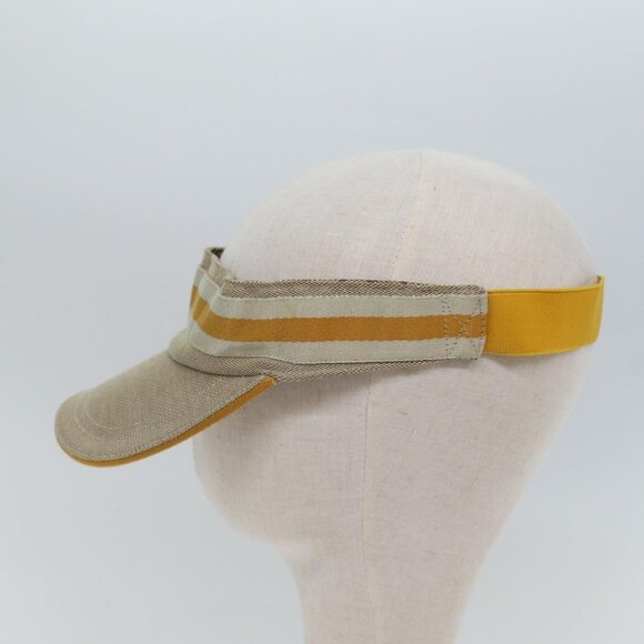 GUCCI GG Canvas Sherry Line Sun Visor M Beige Yellow Auth - Picture 13 of 14